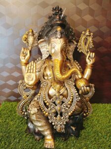 Brass Three tone Ganesha 20" at Wholesale Market Swamimalai