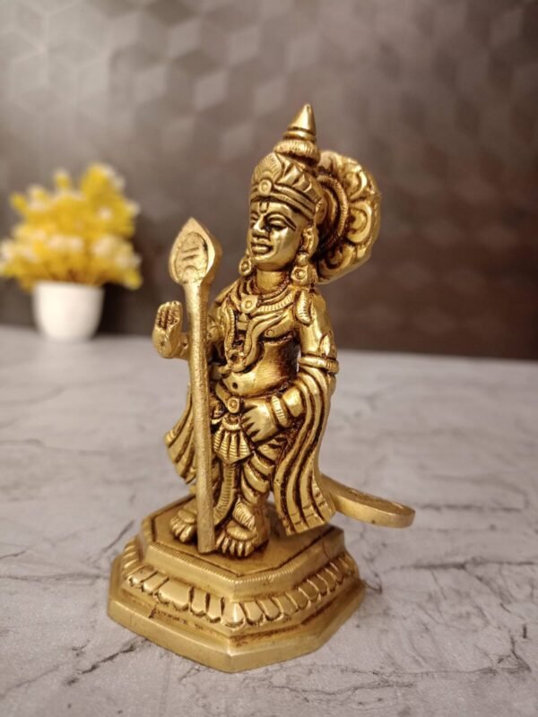 Buy Brass Murugan Idol with Peacock at Wholesale Price Jaipur 4.5",India - Image 2