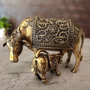 Brass fine art Cow and Calf at Whole Market Jaipur