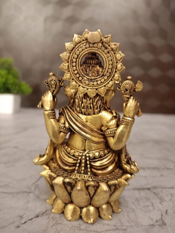 Buy Brass Fine art Vinayakar on Lotus base at Wholesale Market 4.5" Madurai, India - Image 4