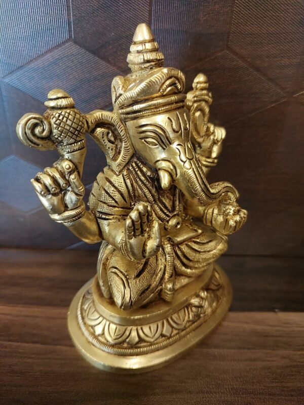 Buy Brass Ganapathi Idol at Wholesale Market 5" Coimbatore, India - Image 2