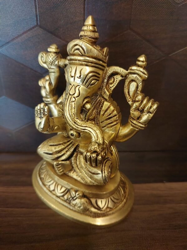 Buy Brass Ganapathi Idol at Wholesale Market 5" Coimbatore, India - Image 3