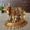 Buy Brass Gomatha with Krishna and Peacock at wholesale market 4" Madurai, India - Image 3