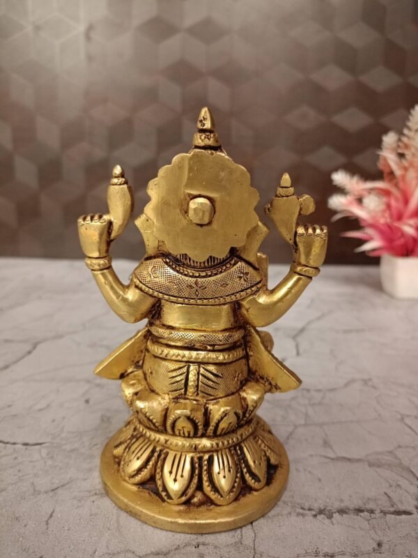 Buy Brass Idampuri Ganesh at wholesale dealer 5.5" Jaipur, India - Image 4