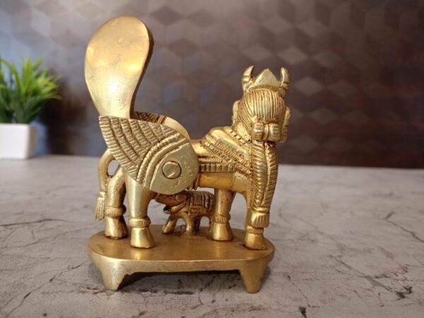 Buy Brass Kamadhenu at Wholesale Market 4" Swamimalai ,Tamil Nadu India - Image 3