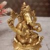 Buy Brass Maha Ganapathy on Lotus at Wholesale Dealer 5" Chennai, India - Image 2