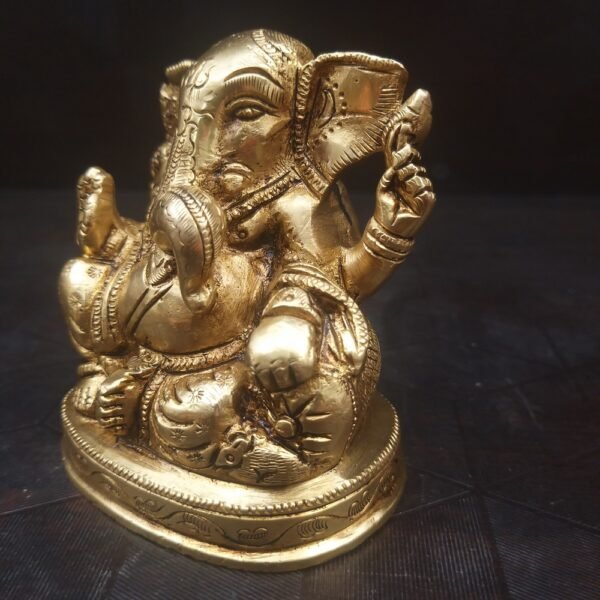 Buy Brass Modern Ganesha Idol Manufacturer 3" Aligarh, India - Image 3