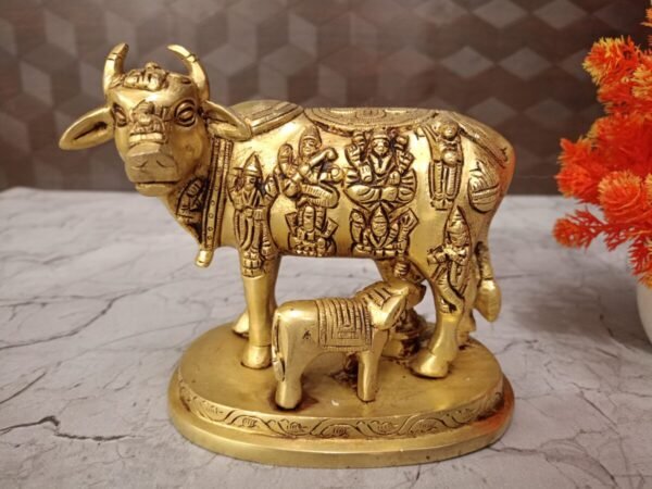 Brass Multigod Cow and Calf at Wholesale Market