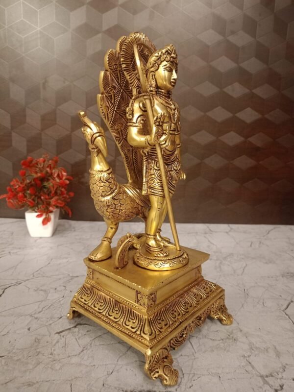 Buy Brass Lord Murugan idol online at Wholesale Price 12" Madurai,India - Image 2