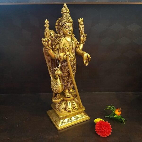 Buy Brass Super finish Murugan Idol at Wholesale Price 15" Aligarh UP,India - Image 2