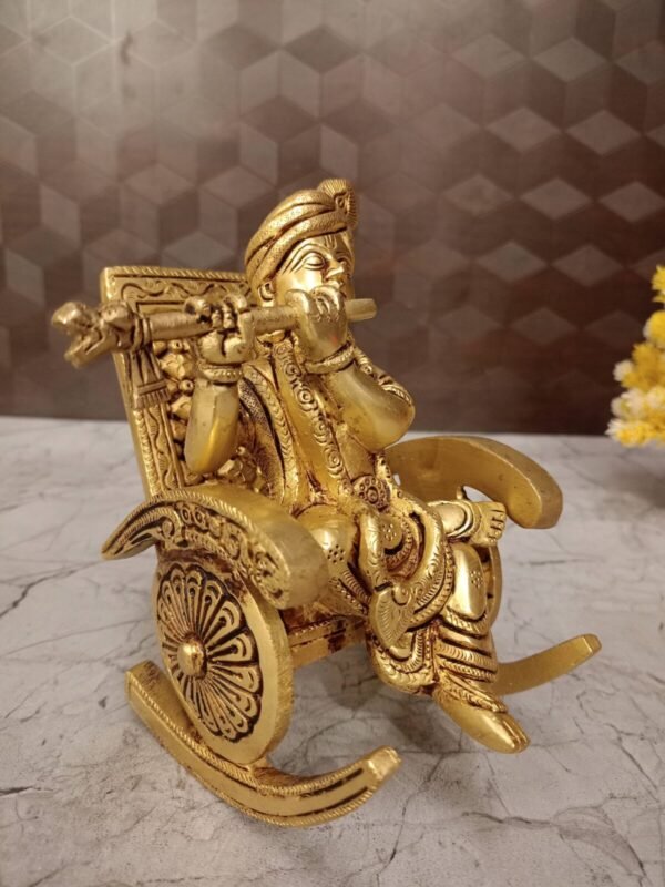 Buy Brass Chair Krishna at Wholesale Market 6" Hyderabad Andhra Pradesh,India - Image 2