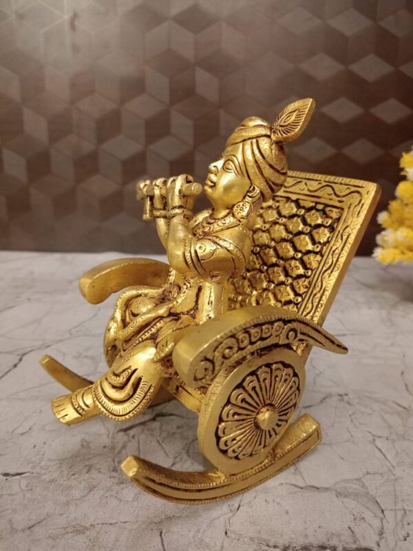 Buy Brass Chair Krishna at Wholesale Market 6" Hyderabad Andhra Pradesh,India - Image 3