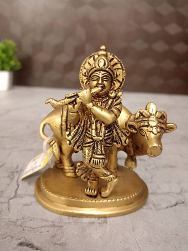 Brass Cow Krishna at Wholesale Dealer