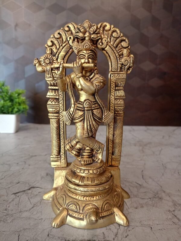 Brass Krishna on Tortoise Base at Wholesale Price