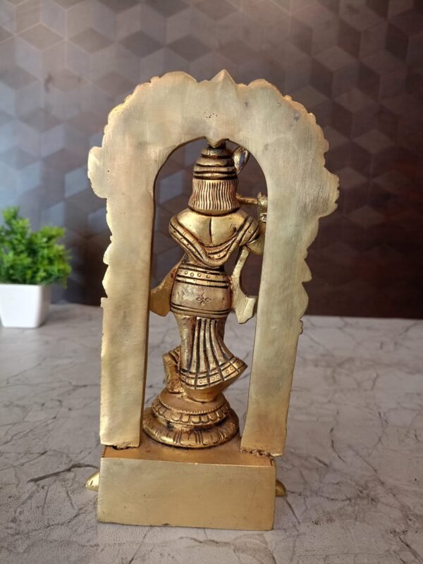 Buy Brass Krishna on Tortoise Base at Wholesale Price 9",Bangalore India - Image 4