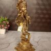 Buy Brass Lord Krishna on Floral Base at Wholesale Market 10" Chennai,India - Image 2
