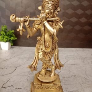 Brass Lord Krishna on Round Base at wholesale Dealer