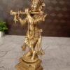 Buy Brass Lord Krishna on Round Base at wholesale Dealer 9.5" Swamimalai ,India - Image 4