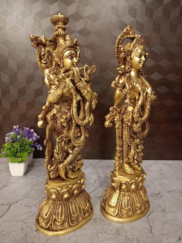 Buy Brass Radha Krishna Idol Manufacturer Aligarh Uttar Pradesh India 100% Pure Brass Idol - Image 3