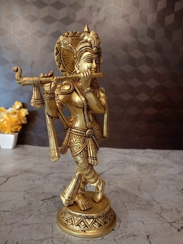 Buy Brass Superfine Lord Krishna Wholesale dealer 10.5" Hyderabad,India - Image 2