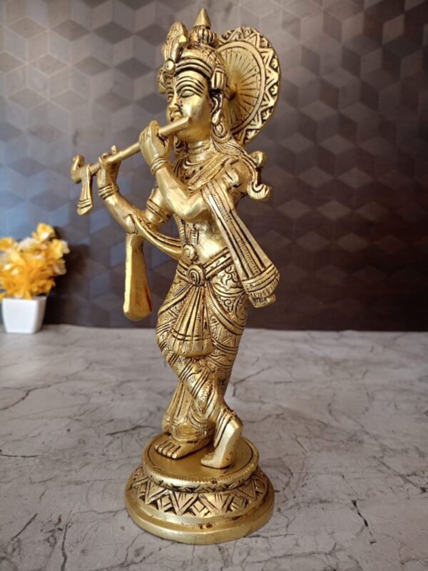 Buy Brass Superfine Lord Krishna Wholesale dealer 10.5" Hyderabad,India - Image 3