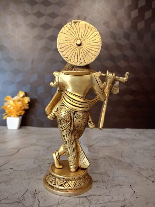 Buy Brass Superfine Lord Krishna Wholesale dealer 10.5" Hyderabad,India - Image 4