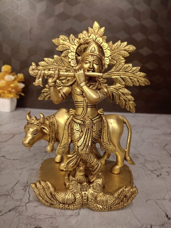 Brass Tree Cow Krishna Idol Manufacturer