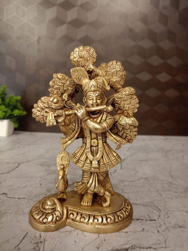 Brass Tree Krishna idol at Manufacturer 