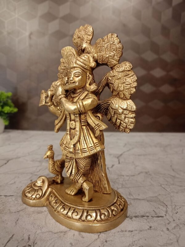 Buy Brass Tree Krishna idol at Manufacturer Price 7" Madurai,Tamil Nadu - Image 2