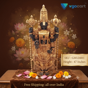 Brass Balaji Black Antique Finish Idol