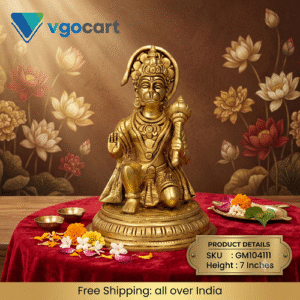 Brass Kneeling Hanuman Idol
