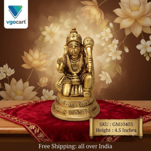 Brass Seated Hanuman Idol