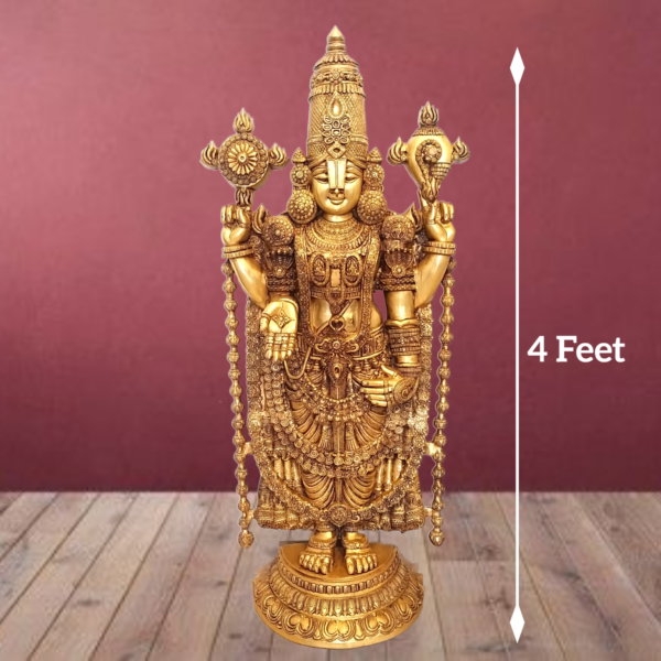 Buy Brass Balaji Golden Finish at Wholesale Price Coimbatore, India 100% Pure Brass Idols at Best Price - Image 2