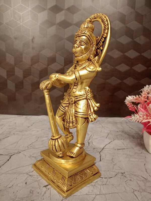 Buy Standing Brass Hanuman at Wholesale Market Jaipur, India | Antique brass idol manufacturers in tamilnadu | 100% Pure brass Idols - Image 3