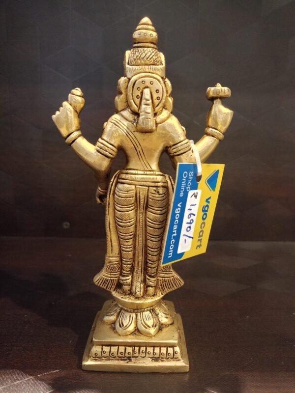 Buy Brass Lord Vishnu Idol at Wholesale supplier Bangalore,India | 100% Pure Brass Idols - Image 4