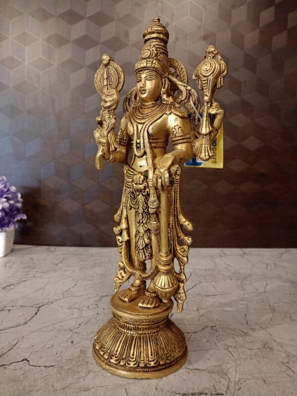 Buy Brass Lord Vishnu Manufcturer Price Aligarh India |100% Pure Brass Idols - Image 3