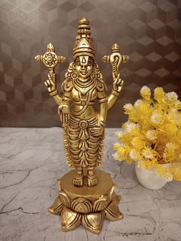 Brass Perumal Idol on Lotus Base at Wholesale dealer