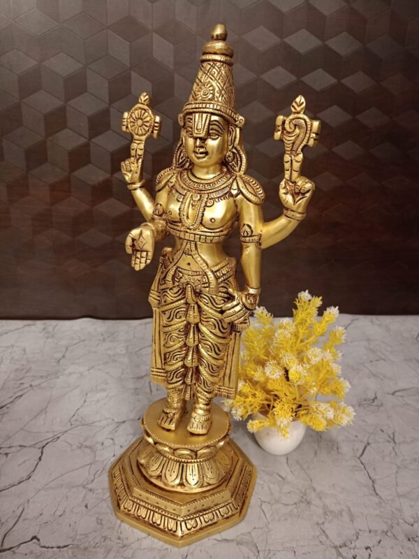 Buy Brass Perumal Vigraham online at Manufacturer Price Chennai Tamil Nadu, India 100% Pure Brass Idols At Best Price - Image 2