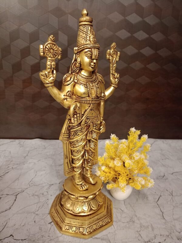 Buy Brass Perumal Vigraham online at Manufacturer Price Chennai Tamil Nadu, India 100% Pure Brass Idols At Best Price - Image 3