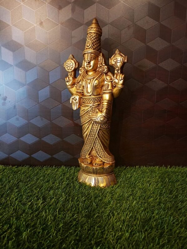 Buy Brass Perumal Wall Mount at Wholesale Price Coimbatore Tamil Nadu India 100% Pure Brass Idols - Image 2