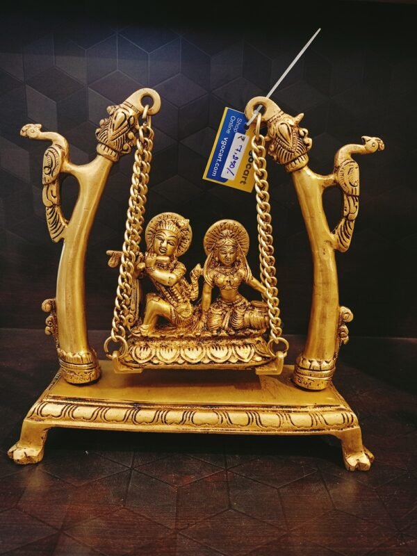 Brass Radha Krishna on Jhula at Wholesale Price