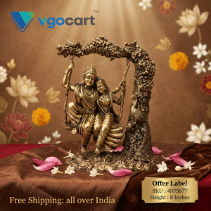 Brass Fine Art Radha Krishna On Swing Idol