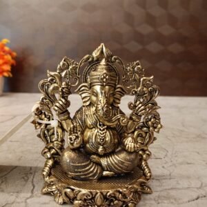 Buy Brass Fine Art Ganesha with Thiruvachi at Wholesale dealer Madurai, India | 100% Pure Brass Idols Manufacturer