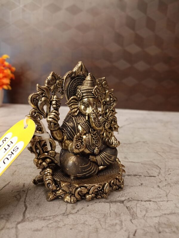 Buy Brass Fine Art Ganesha with Thiruvachi at Wholesale dealer Madurai, India | 100% Pure Brass Idols Manufacturer - Image 3