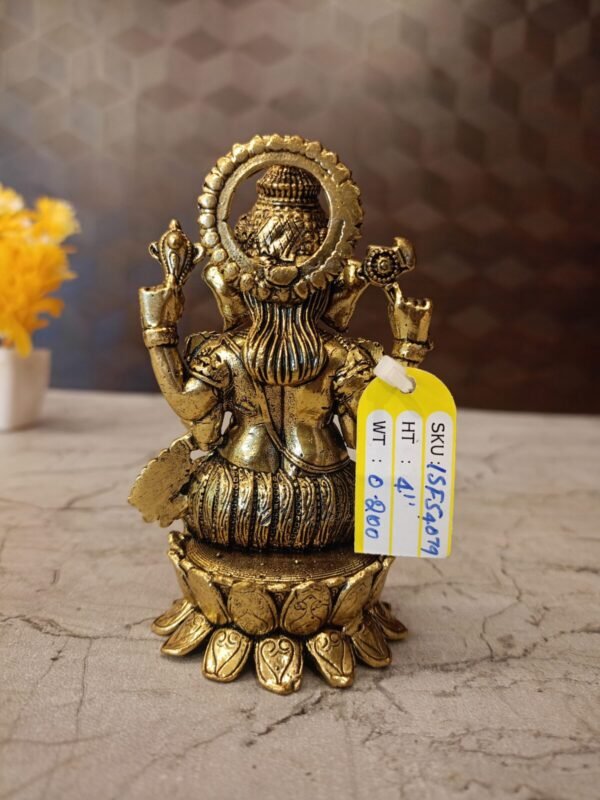 Buy Brass Fine Art Ganesha on a Lotus Base Manufacturer Price Bangalore,India|100% Pure Brass Idols Supplier - Image 4