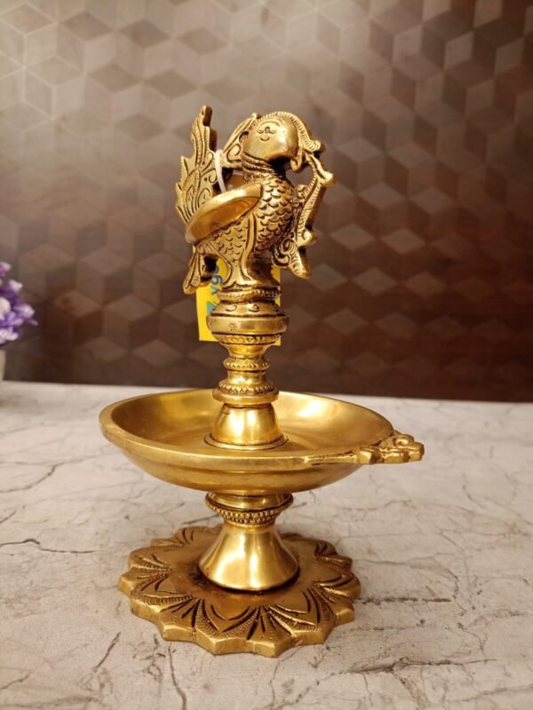 Buy Brass Annam Diya with Flower Base at Wholesale Market Madurai,India | 100% Pure Brass Idols Manufacturer - Image 2