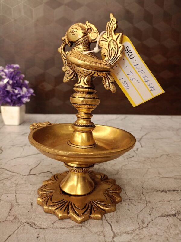 Buy Brass Annam Diya with Flower Base at Wholesale Market Madurai,India | 100% Pure Brass Idols Manufacturer - Image 3