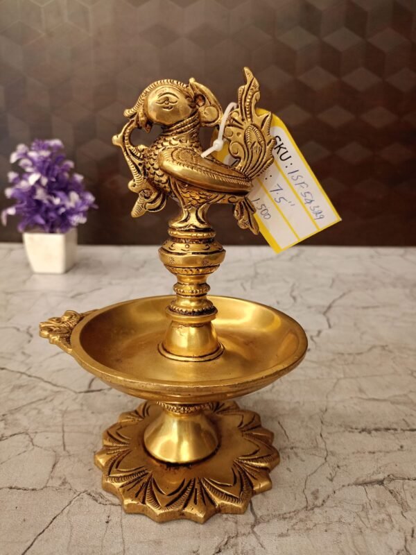 Buy Brass Annam Diya with Flower Base at Wholesale Market Madurai,India | 100% Pure Brass Idols Manufacturer - Image 4