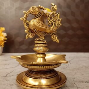 Brass Annam Five Face Diya at Wholesale Market Jaipur