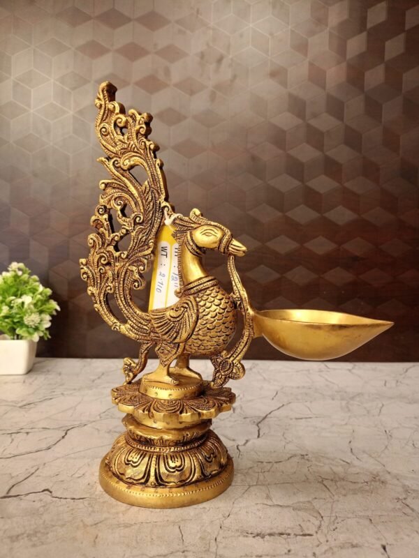 Buy Brass Annam Holding Single Face Diya at Manufacturer Price Jaipur, India | 100% Pure Brass Idols Manufacturer - Image 2